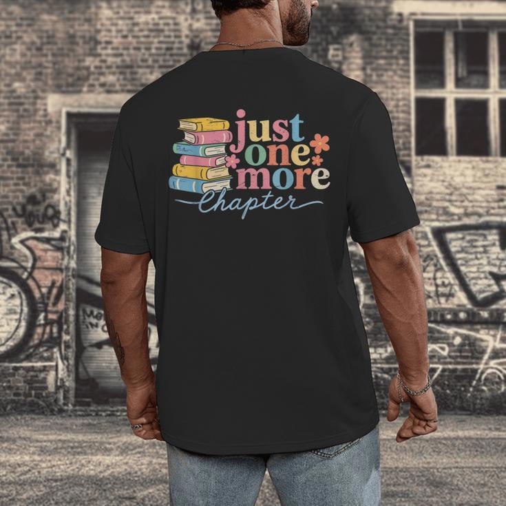 Just One More Chapter Floral Book Reading Teacher Bookworm Men's Back Print T-Shirt