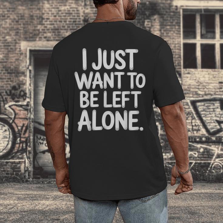 I Just Want To Be Left Alone Antisocial Introvert Peace Men's Back Print T-Shirt