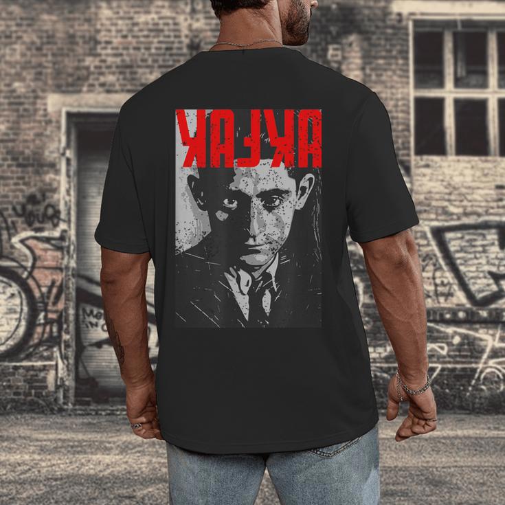 Kafka Franz Portrait Books And Literature Men's Back Print T-Shirt Kafka Franz Portrait Books And Literature Men's Back Print T-Shirt