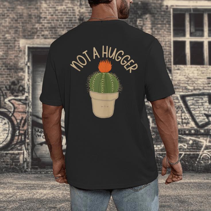 Kawaii Grumpy Cactus Not a Hugger Plant Introvert Men's Back Print T-Shirt Kawaii Grumpy Cactus Not a Hugger Plant Introvert Men's Back Print T-Shirt