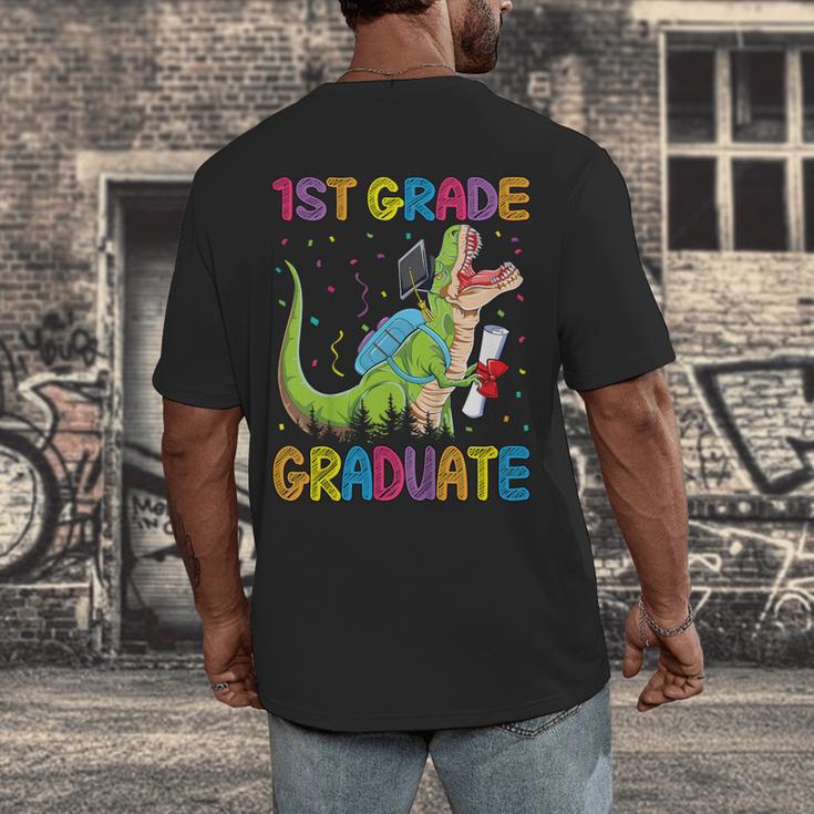 Kids 1st Grade Graduate Dinosaur Trex 1st Grade Graduation Men's Back Print T-Shirt