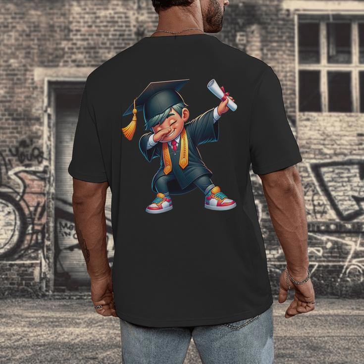 Kids Boys Grad Dabbing Graduation Class Of 2025 Men's Back Print T-Shirt