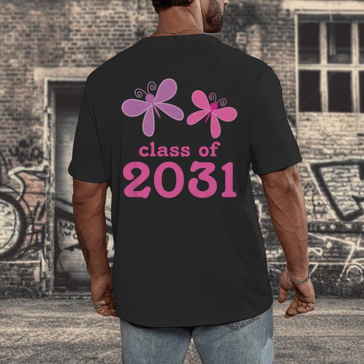 Kids Class Of 2031 Kindergarten Girls Graduation T-Shirt Men's Back Print T-Shirt