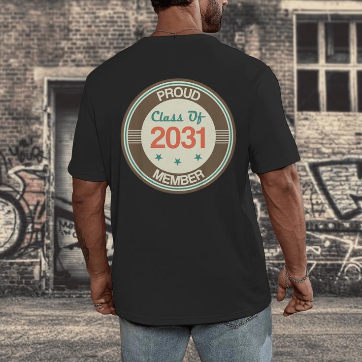 Kids Class Of 2031 Shirt Back To School Future Graduation Men's Back Print T-Shirt