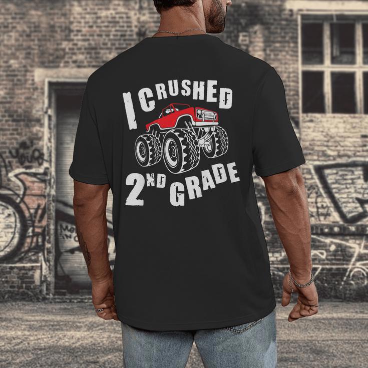 Kids I Crushed 2nd Grade Monster Truck School Graduation Men's Back Print T-Shirt