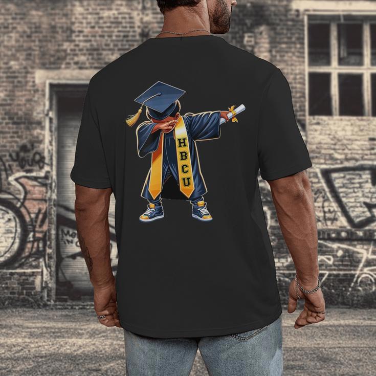 Kids HBCU Boys Grad Dabbing Graduation Men's Back Print T-Shirt