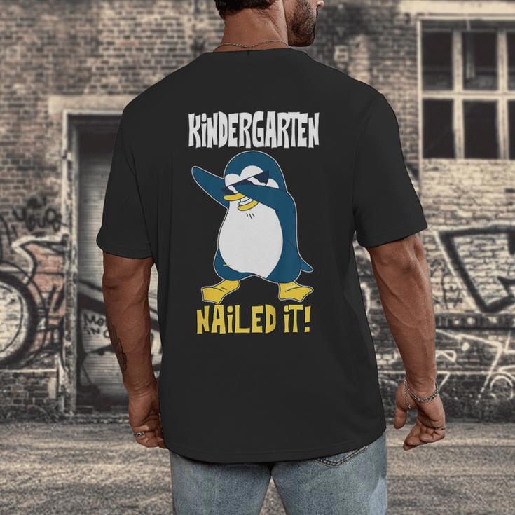 Kids Kindergarten Dabbing Penguin Nailed It Graduation Class 2021 Men's Back Print T-Shirt
