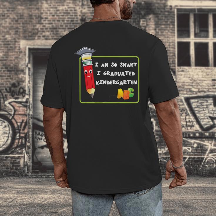 Kids Kindergarten Graduation Humor I'm So Smart I Graduated Men's Back Print T-Shirt
