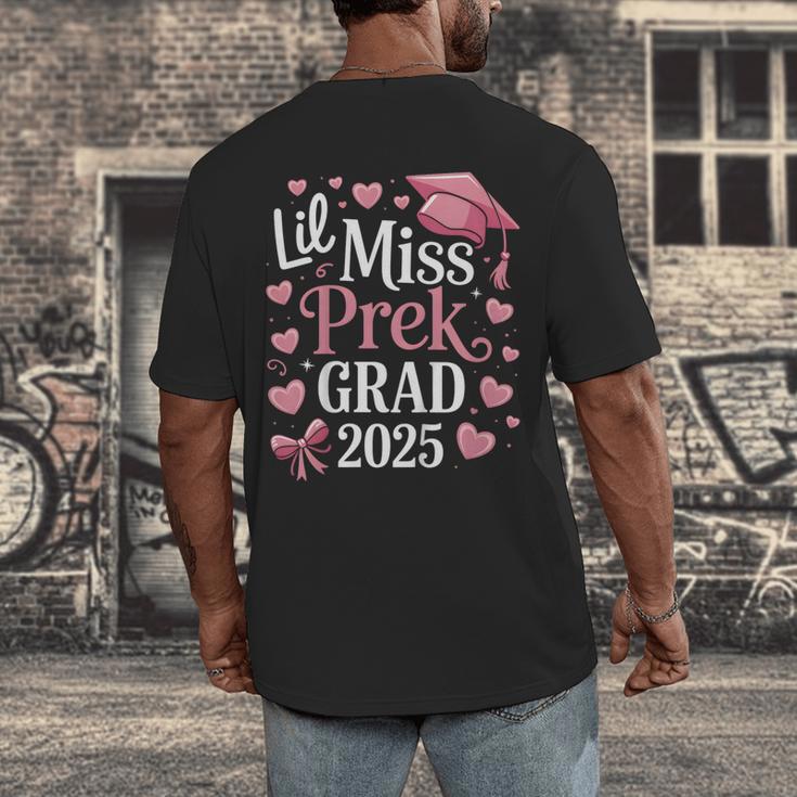 Kids Little Miss Pre-K Grad 2025 Preschool Girls Prek Graduation Men's Back Print T-Shirt