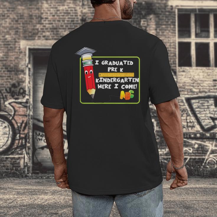Kids Pre-K Graduation Kindergarten Here I Come Men's Back Print T-Shirt