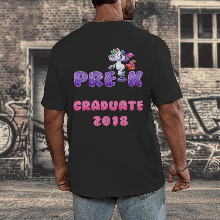 Kids Kids Pre-K PreSchool Unicorn GraduationShirt Men's Back Print T-Shirt