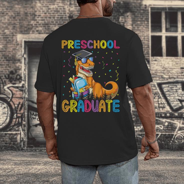 Kids Preschool Graduate Dinosaur Trex Preschool Graduation Men's Back Print T-Shirt