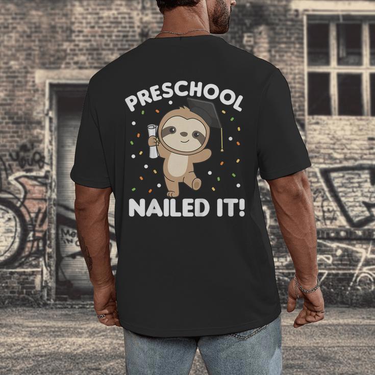 Kids Kids Preschool Nailed It Sloth Graduation Men's Back Print T-Shirt