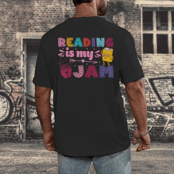 Kids Reading Book Lover Reading Is My Jam Men's Back Print T-Shirt
