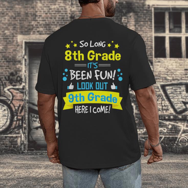 Kids So Long 8th Grade Graduation Here I Come 9th Grade Men's Back Print T-Shirt