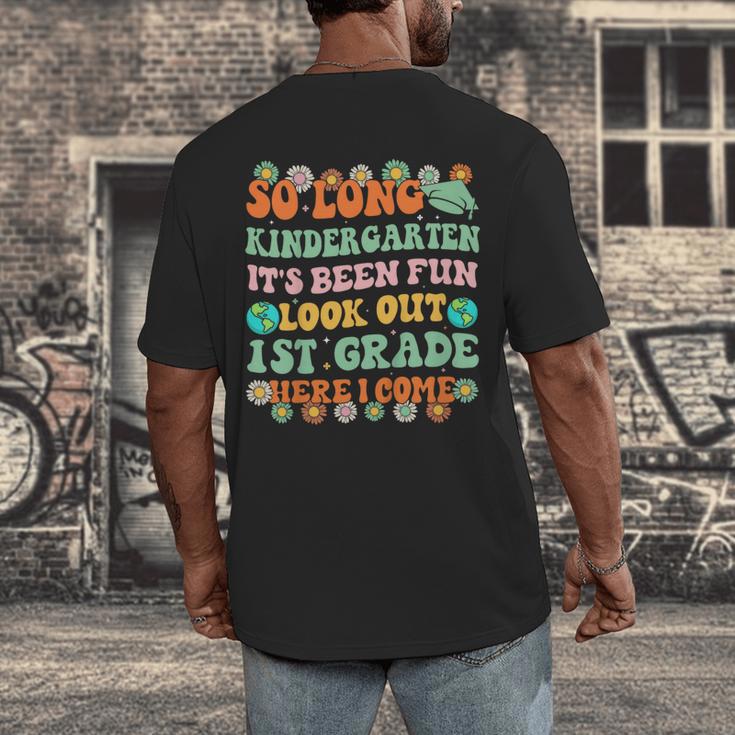 Kids So Long Kindergarten 1st Grade Here I Come Graduation Groovy Men's Back Print T-Shirt