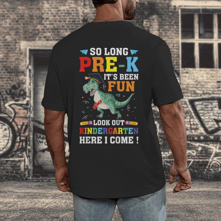 Kids So Long Pre-K Preschool Graduation Kindergarten Here I Come Men's Back Print T-Shirt