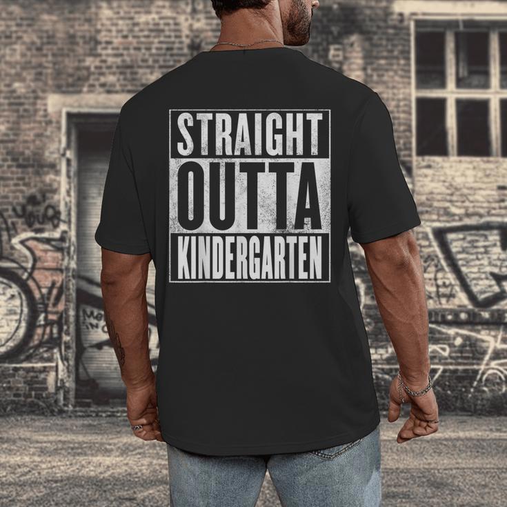 Kindergarten Graduation- Straight Outta Kindergarten Men's Back Print T-Shirt