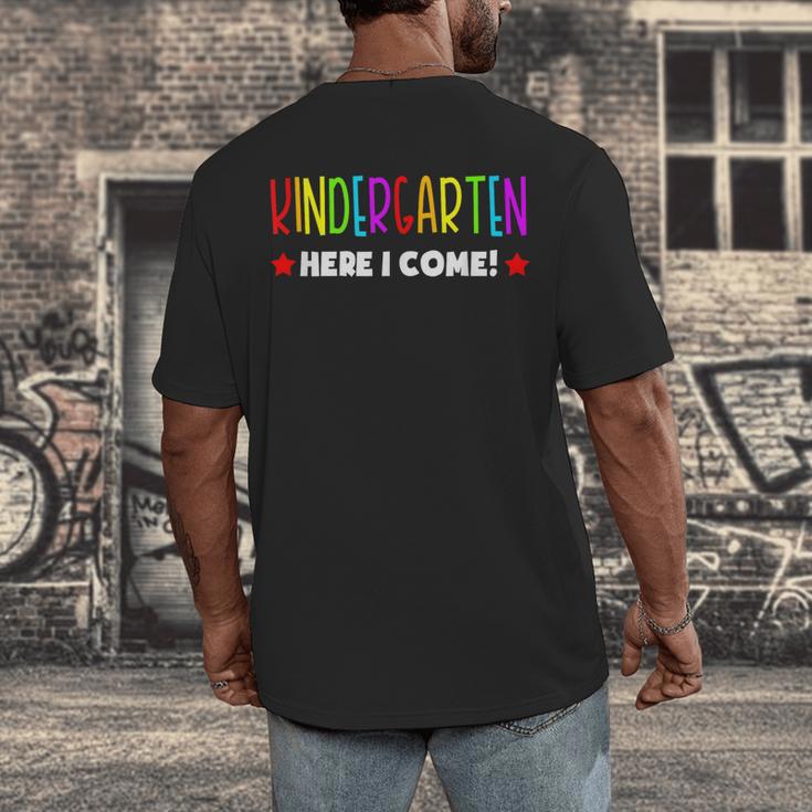 Kindergarten Here I Come Kids Pre-k Graduation Men's Back Print T-Shirt