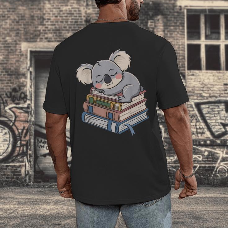 Koala Reading Book Pajama Sleep Men's Back Print T-Shirt