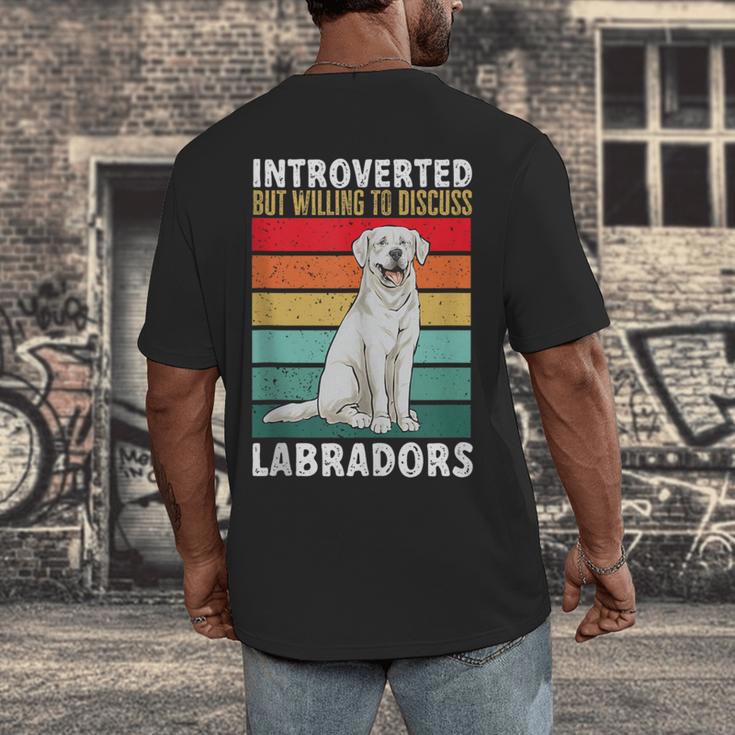 Labrador Retriever Introvert White Lab Men's Back Print T-Shirt