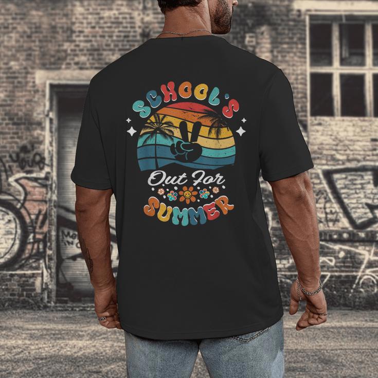 Last Day Of School Groovy Graduation School's Out For Summer Men's Back Print T-Shirt