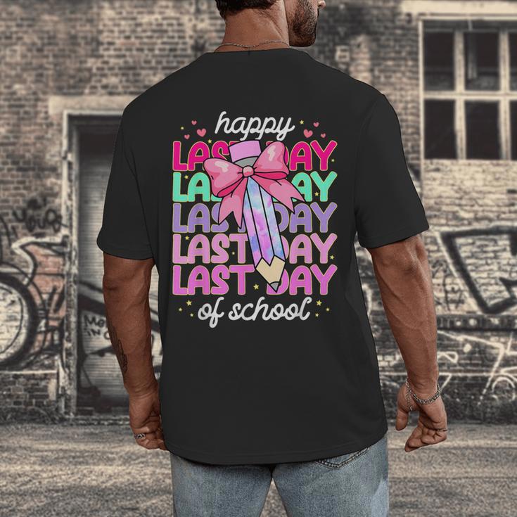 Last Day Of School Shirt Coquette Bow School Graduation Men's Back Print T-Shirt