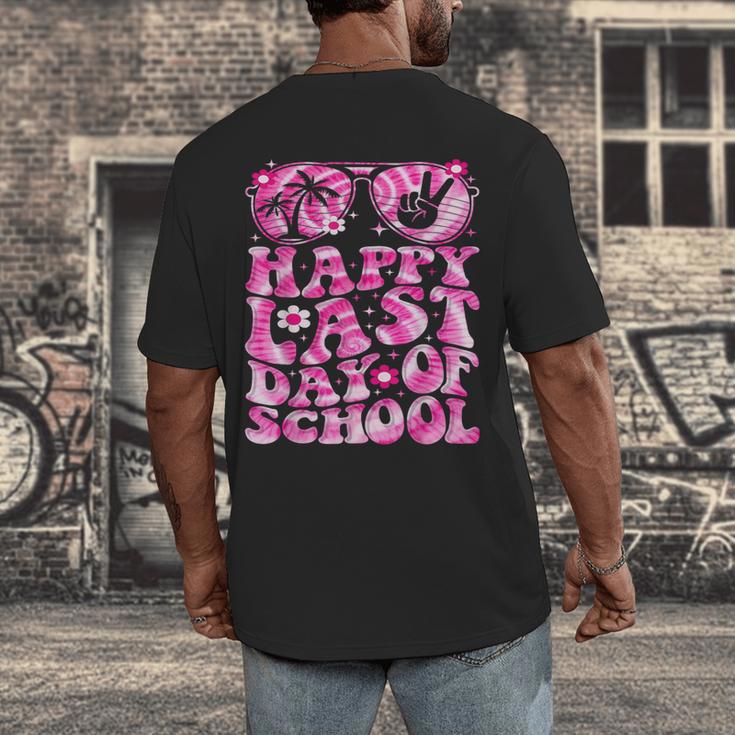 Last Day Of School Teacher Students School Graduation Groovy Men's Back Print T-Shirt