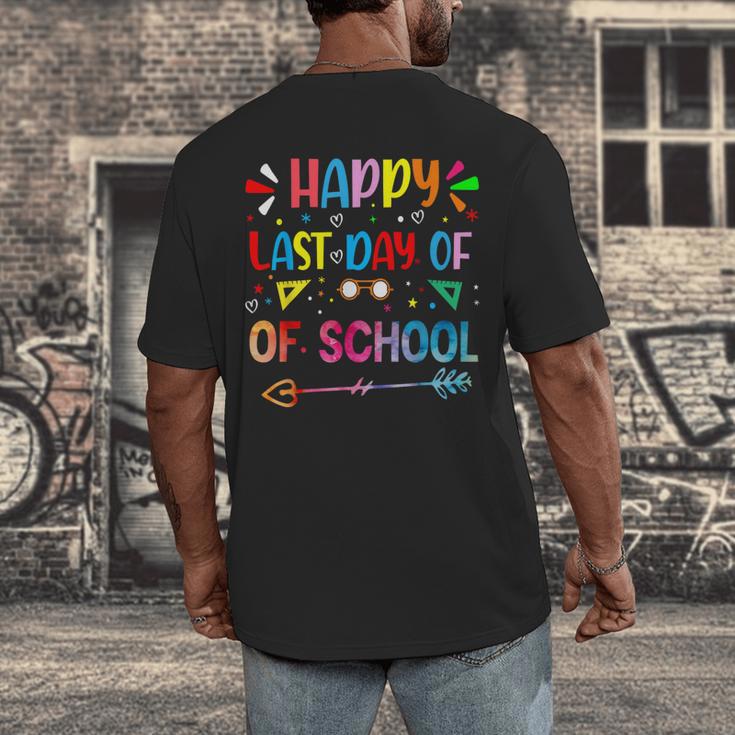 Last Day Of School Tie Dye School Graduation Summer Teacher Men's Back Print T-Shirt