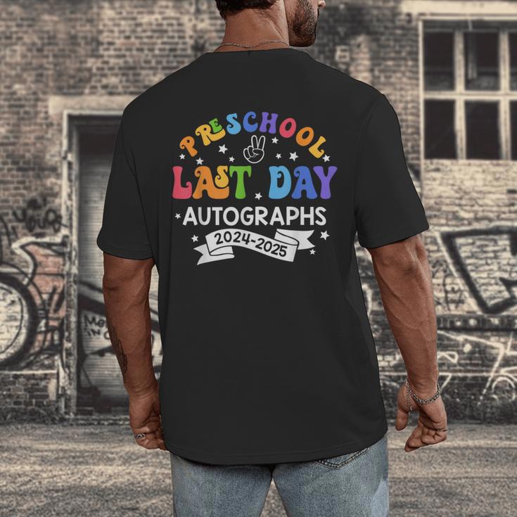 Last Day Of School Year 2025 Preschool Autograph Graduation Men's Back Print T-Shirt