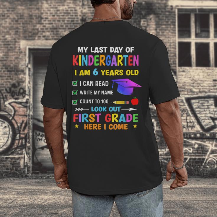 Last Days Of Kindergarten Graduation 2025 Graduate Boys Girl Men's Back Print T-Shirt