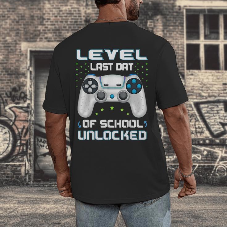 Last Days Of School Graduation Kindergarten Gamer Boys Kids Men's Back Print T-Shirt