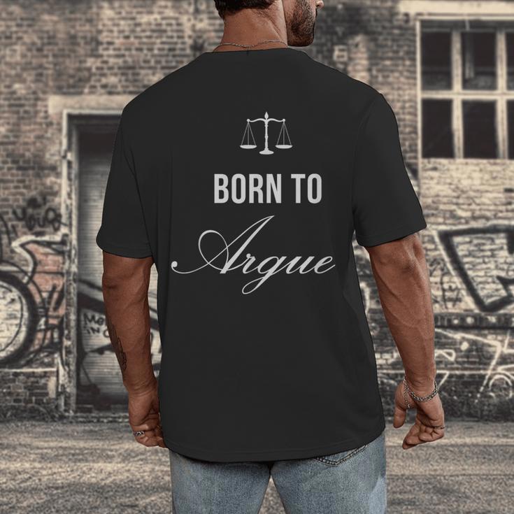 Lawyer Born To Argue Law Student Graduation Attorney Men's Back Print T-Shirt