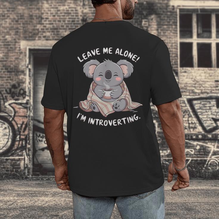 Leave Me Alone I'm Introverting Koala Introvert Men's Back Print T-Shirt Leave Me Alone I'm Introverting Koala Introvert Men's Back Print T-Shirt