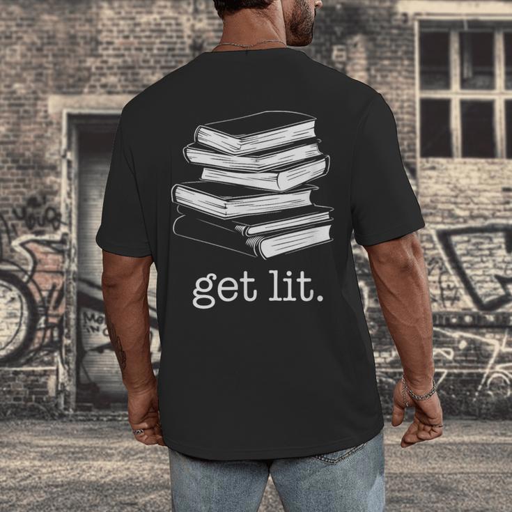 Let's Get Lit Books Men's Back Print T-Shirt