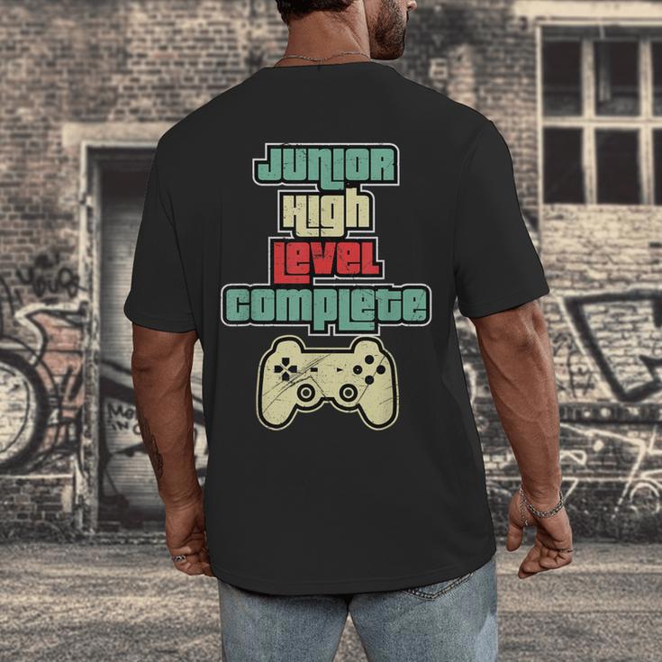 Level Complete Jr High School Graduation Grad SloganShirt Men's Back Print T-Shirt