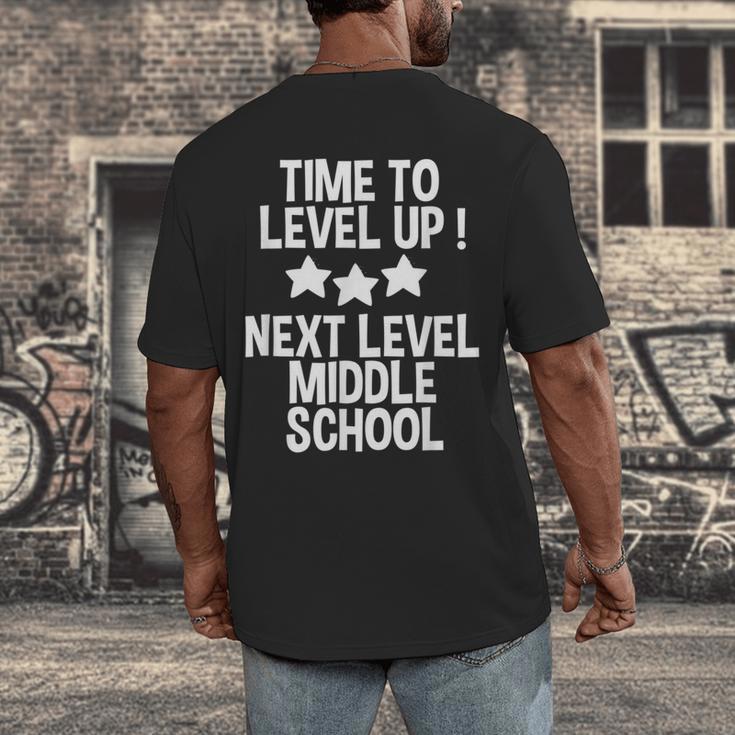 Level Up Middle School 5th Grade Graduation Party Men's Back Print T-Shirt