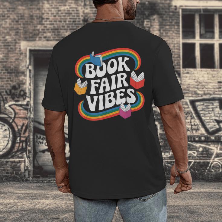 Library Book Fair Vibe Groovy Retro School Reading Nostalgic Men's Back Print T-Shirt