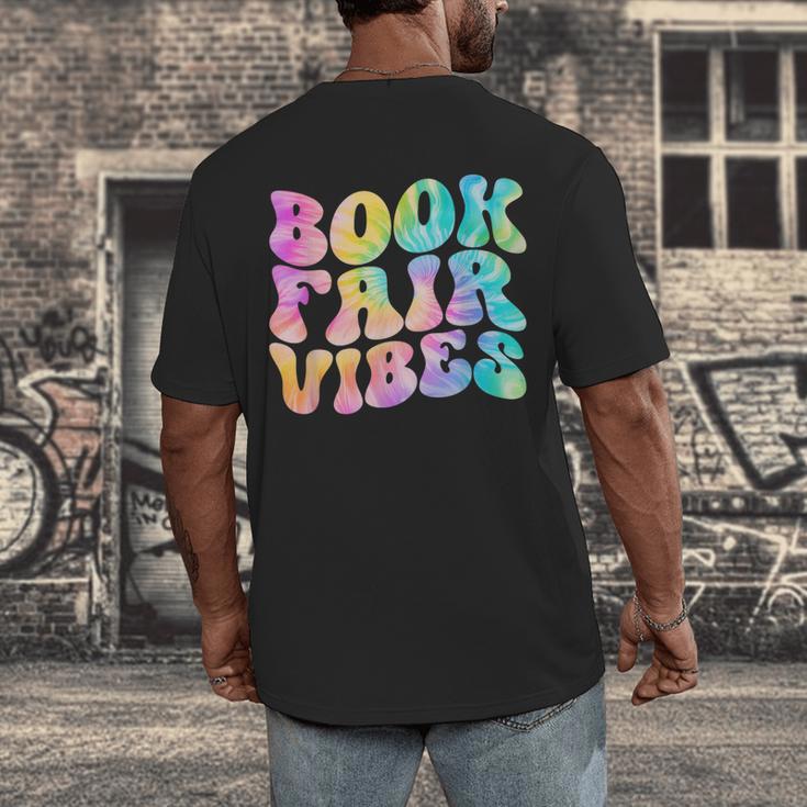 Library Book Fair Vibe Tie Dye School Reading Nostalgic Men's Back Print T-Shirt