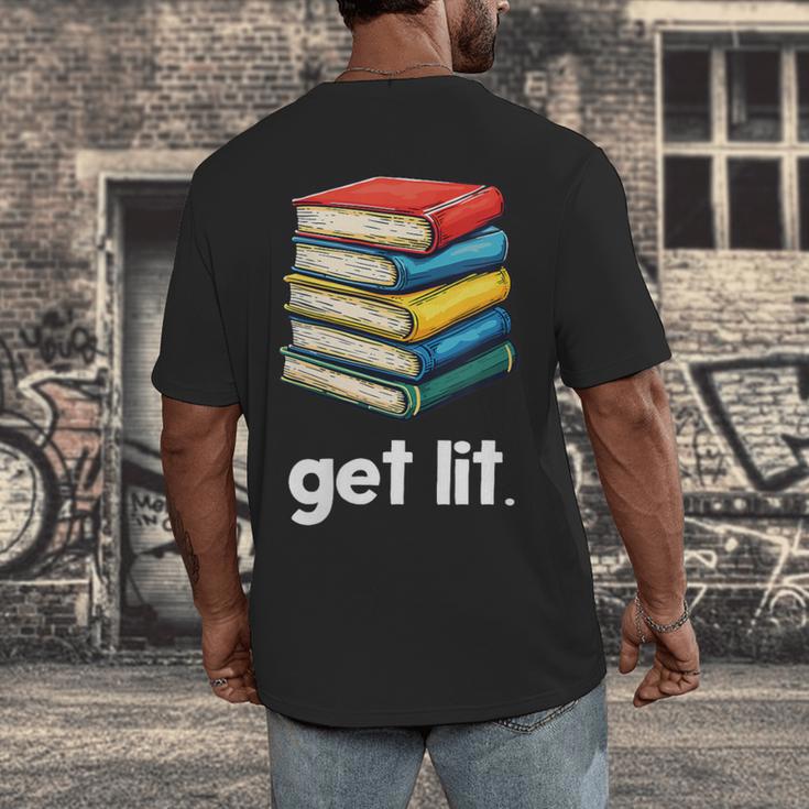 Get Lit With Books Men's Back Print T-Shirt Get Lit With Books Men's Back Print T-Shirt