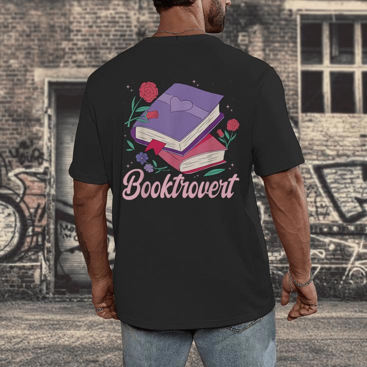 Literary Reading Book Introvert Booktrovert Reading Men's Back Print T-Shirt