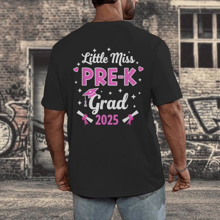 Little Miss Pre-K Grad 2025 Coquette Preschool Graduation Men's Back Print T-Shirt