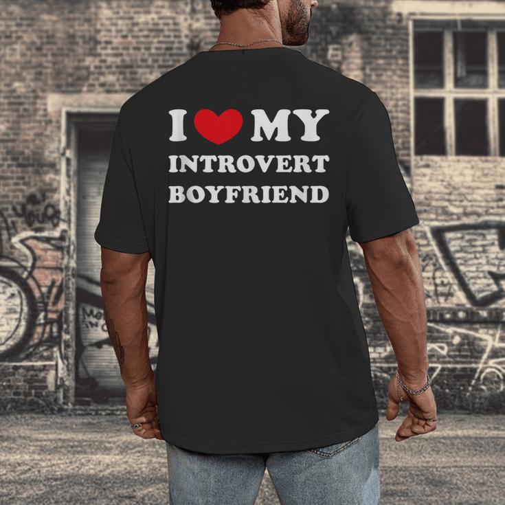 I Love My Introvert Boyfriend I Heart My Introvert BF Men's Back Print T-Shirt