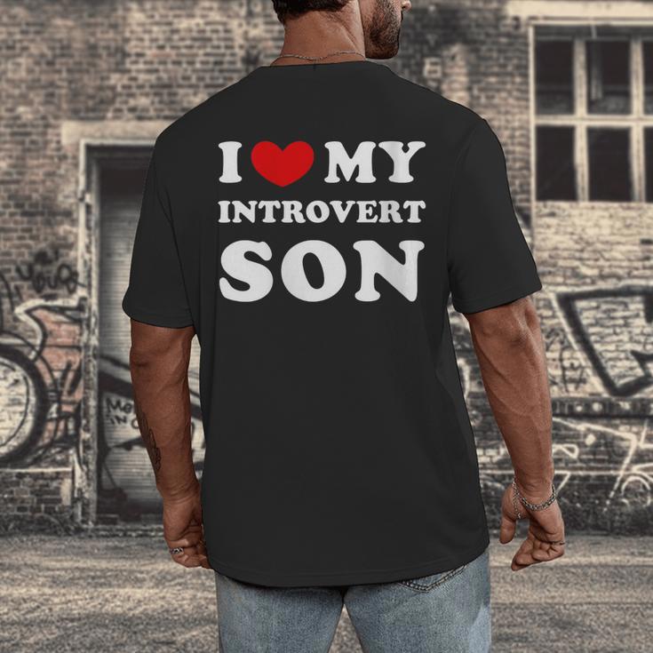I Love My Introvert Son I Heart My Introvert Son Men's Back Print T-Shirt