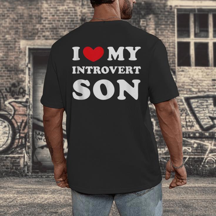 I Love My Introvert Son I Heart My Introvert Son Men's Back Print T-Shirt