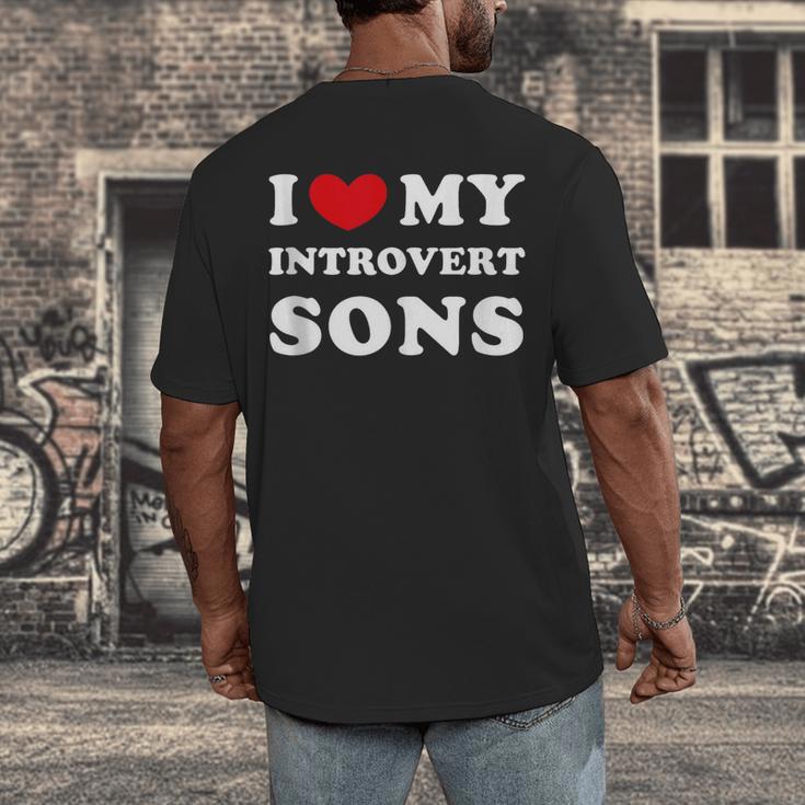 I Love My Introvert Sons I Heart My Introvert Sons Men's Back Print T-Shirt I Love My Introvert Sons I Heart My Introvert Sons Men's Back Print T-Shirt
