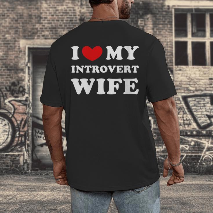 I Love My Introvert Wife I Heart My Introvert Wife Men's Back Print T-Shirt