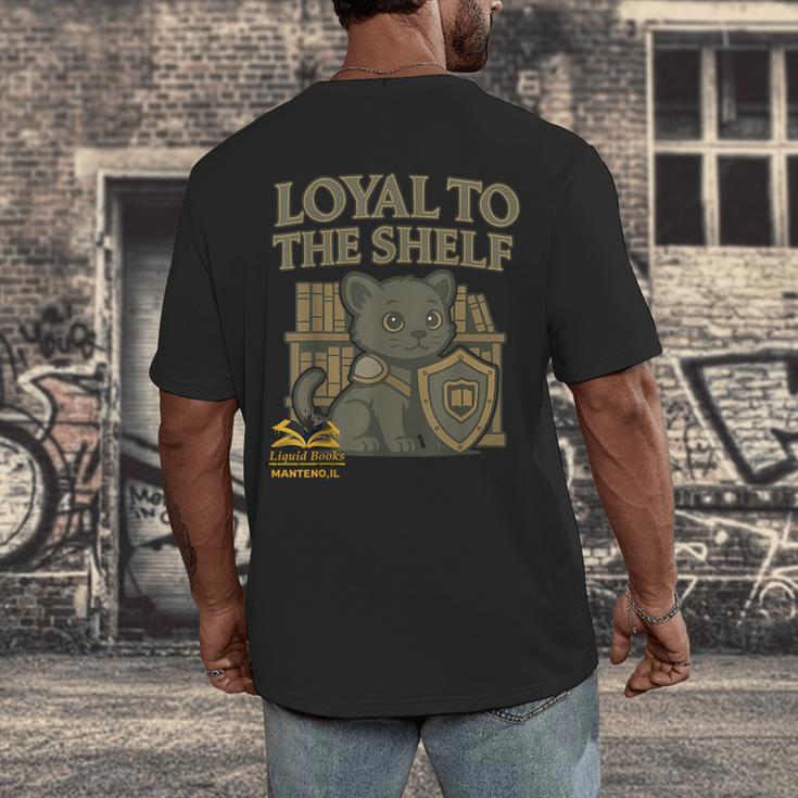 Loyal To The Shelf Knight Panther Book Lover Men's Back Print T-Shirt Loyal To The Shelf Knight Panther Book Lover Men's Back Print T-Shirt