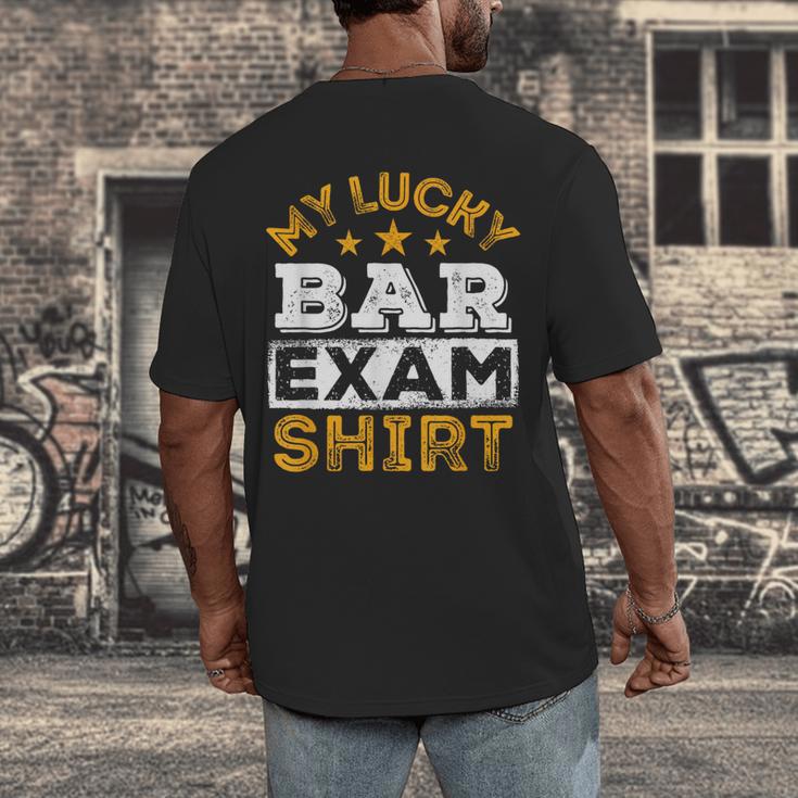 My Lucky Bar Exam Shirt Lawyer Law School Graduation Men's Back Print T-Shirt