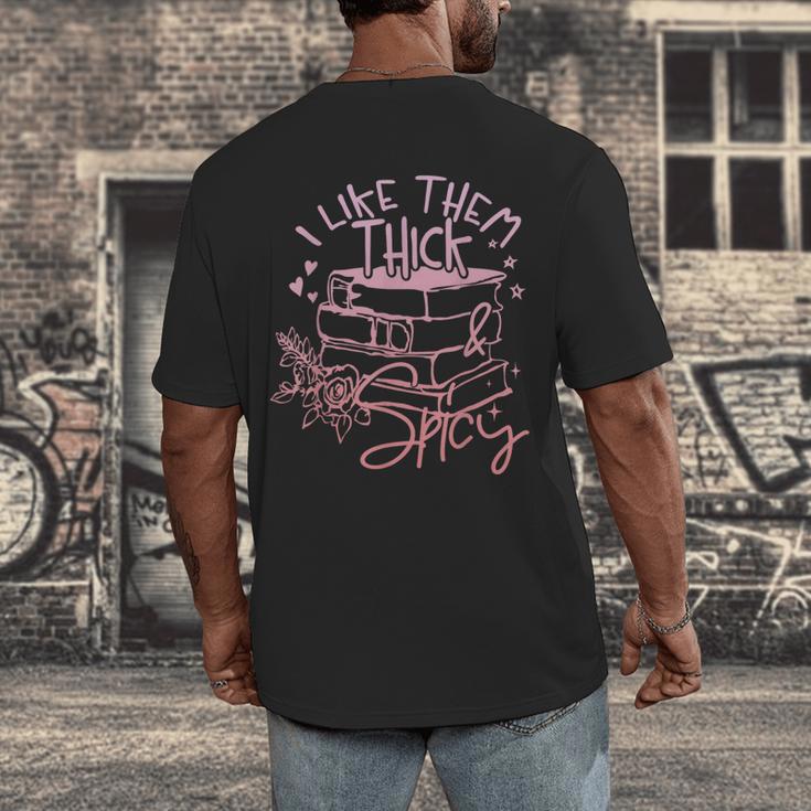 I Like Them Thick And Spicy Booktok Reader Men's Back Print T-Shirt